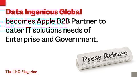 Data Ingenious Global becomes Apple B2B Partner to cater IT solutions needs of Enterprise and Government.