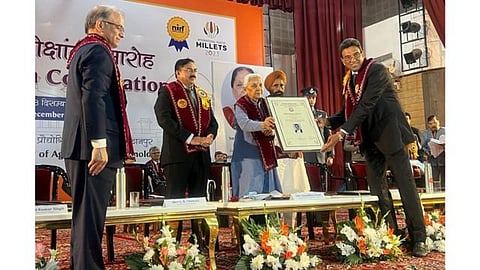 Mr. Mandava Prabhakar Rao, CMD NSL Group, receiving Doctorate