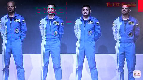 Group Captain Prashanth Balakrishnan, Group Captain Ajith Krishnan, Group Captain Angad Pratap, and Wing Commander Shubhanshu Shukla