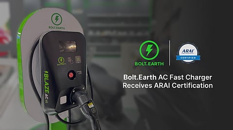Clone of Bolt.Earth Receives ARAI Certification for Level 2 AC Fast Charger, Accelerates India's Shift to Electric Mobility