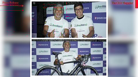 Pazcare CEO Sanchit Malik joins Milind Soman for Green Ride 4.0, promoting workplace wellness and sustainability across India