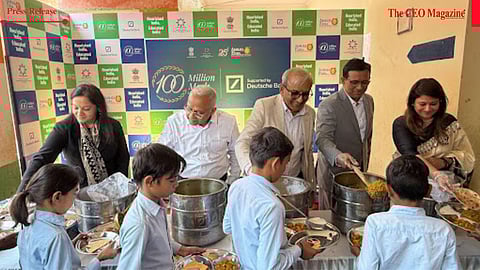 L to R - Ruchi Khemka, Head of CSR, DB; Shridhar Venkat, CEO, TAPF; Kaushik Shaparia, CEO, DB; Rajarshi Chakraborty, Group COO, DB & Smriti Sharma, DB India