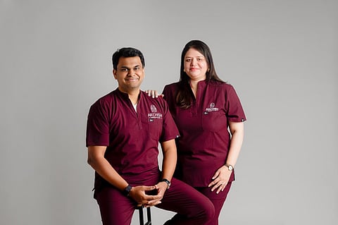 Rishina Bansal with husband Navin Desai who is also Clinical Embryologist and Co-Founder, Archish Fertility