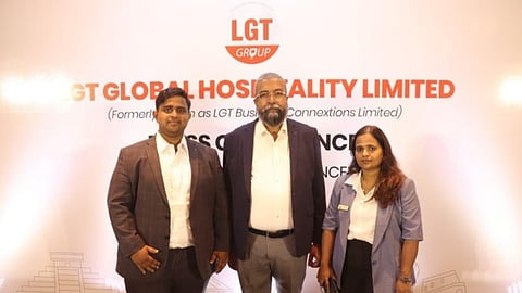  (L-R) Venkatesh, CFO, Wilfred Selvaraj, Chairman & Managing Director and Padma Wilfred, Director, LGT Global Hospitality Limited