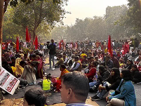 “One working class, one struggle” Workers protest at Jantar Mantar, demand repeal of the new Labour Codes