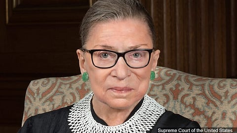 Ruth B Ginsburg, a tireless and resolute champion of justice, passes away