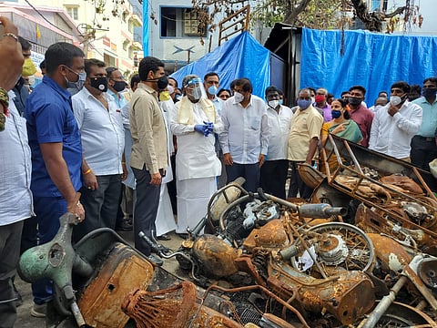 Siddu and Murthy visiting the riot area. Source: Author