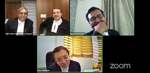 Screenshot of live Court Proceedings at the Chief Justice's Court of Gujarat High Court.