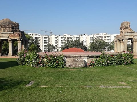 Darya Khan Tomb and East Kidwai Nagar Redevelopment project in the background
