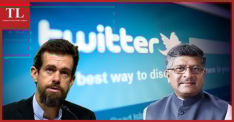 In photo: Twitter CEO Jack Patrick Dorsey and Union Minister for Ministry of Electronics and IT Ravi Shankar Prasad.