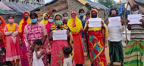 Migrant workers from Kundalahalli slum.