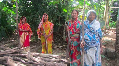 The village women patrol their forest in shifts with the help of sticks only (Photo courtesy: Rakhi Ghosh)