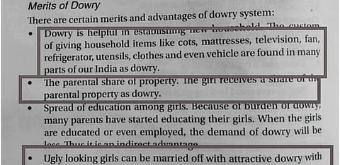 Controversy erupts as B.Sc textbook includes section on ‘merits’ of dowry