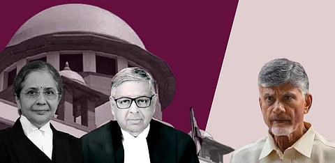 What is the split between Justices Aniruddha Bose and Bela Trivedi in the Chandrababu Naidu judgment?