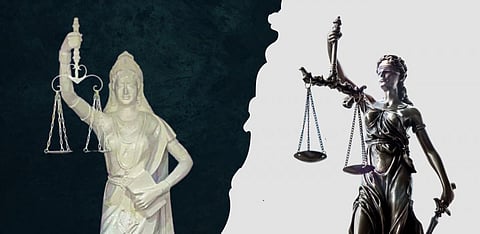 Has internationalist Lady Justice’s makeover made her a North Indian upper-caste auntie?