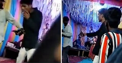 धीरेंद्र शास्त्री का भाई हाथ में बंदूक और मुंह में सिगरेट लिए हुए