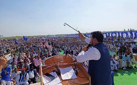 भीम आर्मी चीफ चंद्रशेखर ने राजस्थान के बूंदी जिले के नैनवां में सामाजिक न्याय मंच से  भरी हुंकार