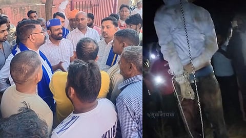 मौके पर मौजूद भीम आर्मी के प्रदेश अध्यक्ष बिजेंद्र सूद और अन्य कार्यकर्ता