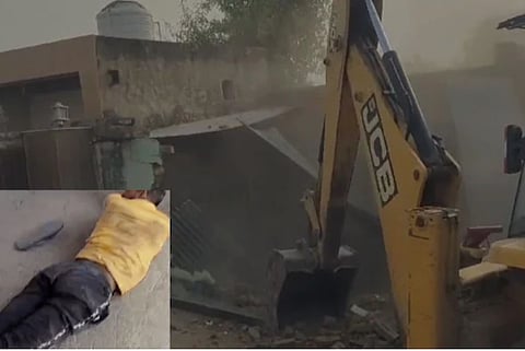 बालोदा में कार्रवाई करती पुलिस प्रशासन की टीम।