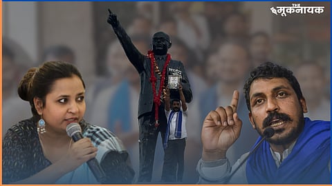 द मूकनायक एडिटर इन चीफ मीना कोटवाल व आसपा सांसद चंद्रशेखर आजाद।
