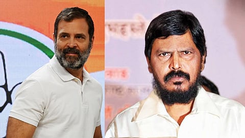 नेता प्रतिपक्ष राहुल गांधी और केंद्रीय राज्य मंत्री रामदास अठावले