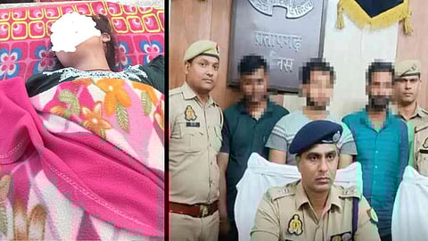 मृतका का शव और गिरफ्तार किये गए आरोपी