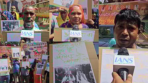 दलित किसानों ने सपा नेता पर लगाया जमीन कब्जाने का आरोप, अखिलेश यादव से लगाई मदद की गुहार