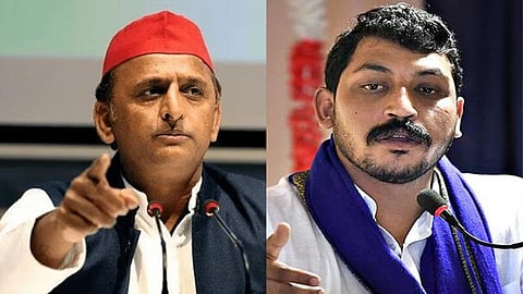 Samajwadi Party (SP) president Akhilesh Yadav and Bhim Army founder and UP MP from Nagina, Chandrashekhar Azad