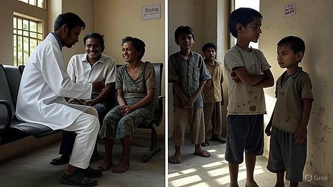 कई समुदाय दलितों को स्वास्थ्य जानकारी समझने में असमर्थ मानते हैं, जिसके कारण स्वास्थ्यकर्मी उन्हें महत्वपूर्ण जानकारी नहीं देते। कुछ जगहों पर बीमारियों को भूत-प्रेत से जोड़ा जाता है, जिससे दलित आधुनिक चिकित्सा के बजाय पारंपरिक उपचारों पर निर्भर रहते हैं।