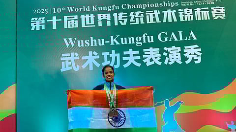 Jharkhand Adivasi athlete who won Wushu bronze in China.