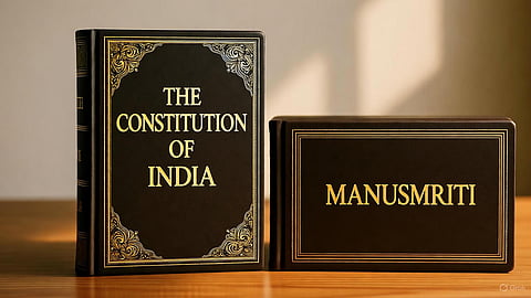 संविधान पारित होने के चार दिन बाद ही आरएसएस के विवादास्पद एडिटोरियल में संविधान रद्द करने और मनुस्मृति की मांग की गयी थी।