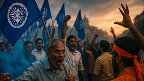 Karnataka: Dalit Sangharsh Samiti launches scathing attack on RSS, says 'Permission is granted by the Constitution, not by chanting Jai Shri Ram