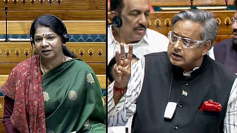 DMK MP Kanimozhi Karunanidhi and Shashi Tharur.jpg