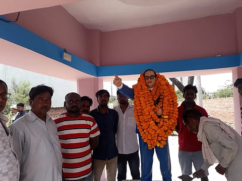 The vandalised statue was replaced by a new one in the evening