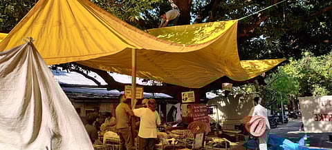 The students started the protest on 10th April