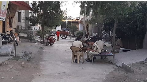 Heavy police force deployed in the village