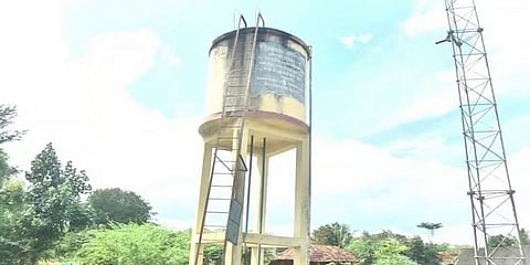 The water tank which was contaminated with human faeces