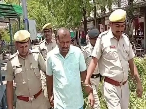 The accused head master being taken to the court on Monday