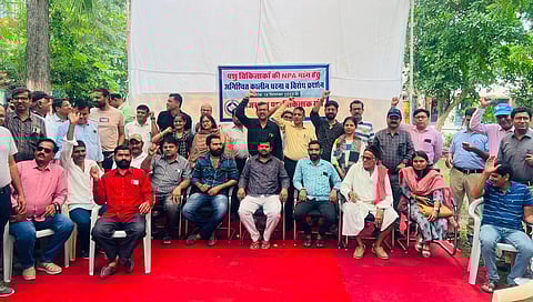 Veterinary doctors and cattle raisers staging protest at Udaipur