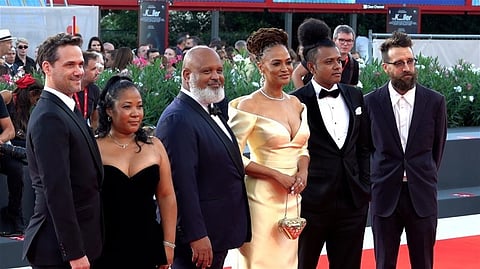 Suraj Yengde (second from right) with Ava Duvernay at the 80th edition of Venice Film Festival.
