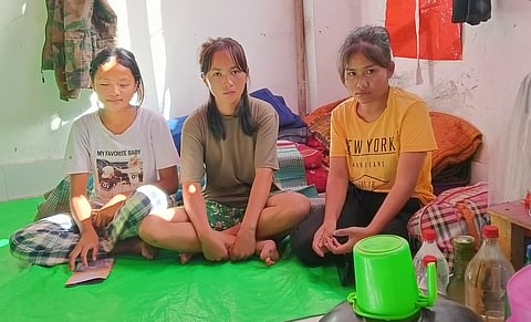 Refugee girls in a relief camp in the violence-hit tribal-dominated area of Churachandpur district, who used to go to school. But his books and houses were burnt during the violence. She is now dejected and wants to go to school again.