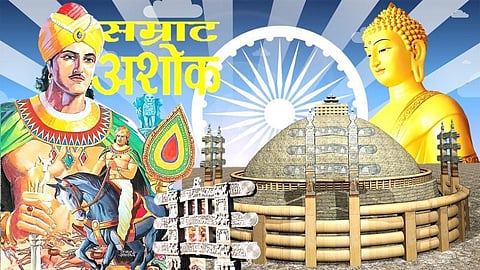 Following the gruelling Kalinga war, Ashoka renounced violence and embraced the principles of Buddhist Dhamma.