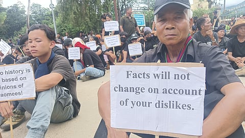 People of Kuki-zo community during a rally in Kuki dominated area Churachandpur.
