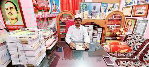 Ram Laut Baudh in his Samvidhan Room
