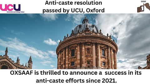 Oxford University Union Adds Caste to  Protected Category