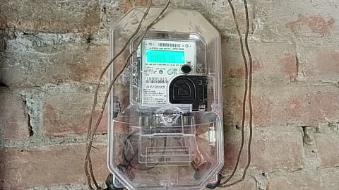 Electricity meter installed at Dinanath's house.