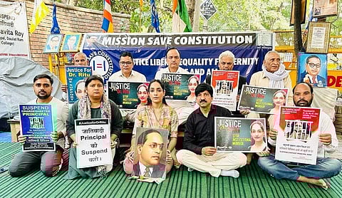 Ritu Singh, a Dalit educator with a doctoral degree in Psychology from Delhi University, faced termination without notice from her ad-hoc teaching position at Daulat Ram College.