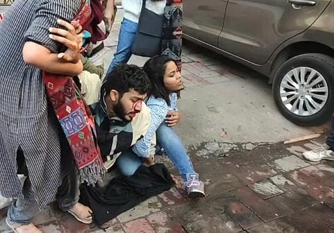 Students were injured after the lathi-charge of policemen in December of 2019