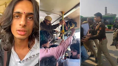 The demonstrators were forcefully prevented and harshly detained by the police.