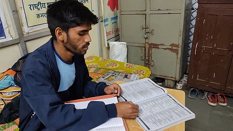 Amraram Garasiya has been serving as a night caretaker here since 2021, earning a meager monthly salary of 5,500 rupees.